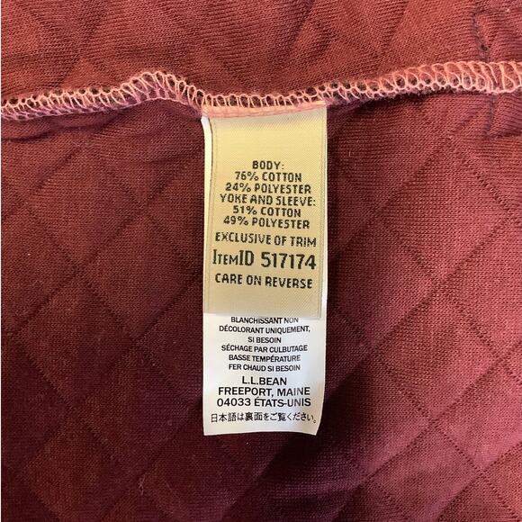 LL Bean Women's Medium Wine Colorblock Quilted Sweatshirt Mockneck Tunic J15-3 - Picture 8 of 9